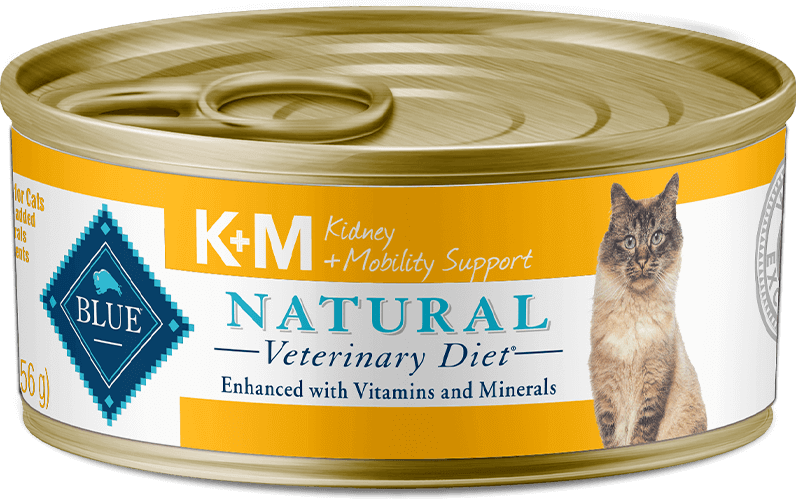 BLUE Buffalo Natural Veterinary Diet K+M Kidney + Mobility Support Cat